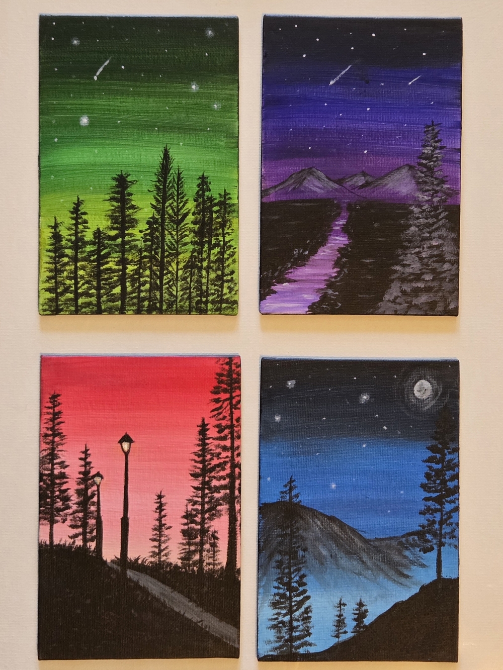Set of 4 PNW flat Canvases